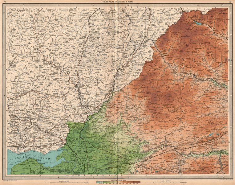 SOLWAY FIRTH Shows Solway viaduct Scottish Borders Cumbria Northumbs 1939 map